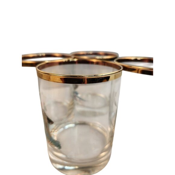 Culver Ned Smith 22k Gold Rim Duck Waterfowl Double Old-Fashioned Glasses Set Of - Picture 10 of 16